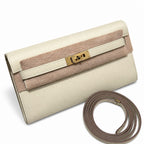 Style: Kelly to go Color: ck10/Craie Size: 19*11.5*1.5cm Leather: epsom From France Hardware: gold Kelly crossbody bag, milkshake white, cowhide, gold buckle, high-end handmade exclusive customization