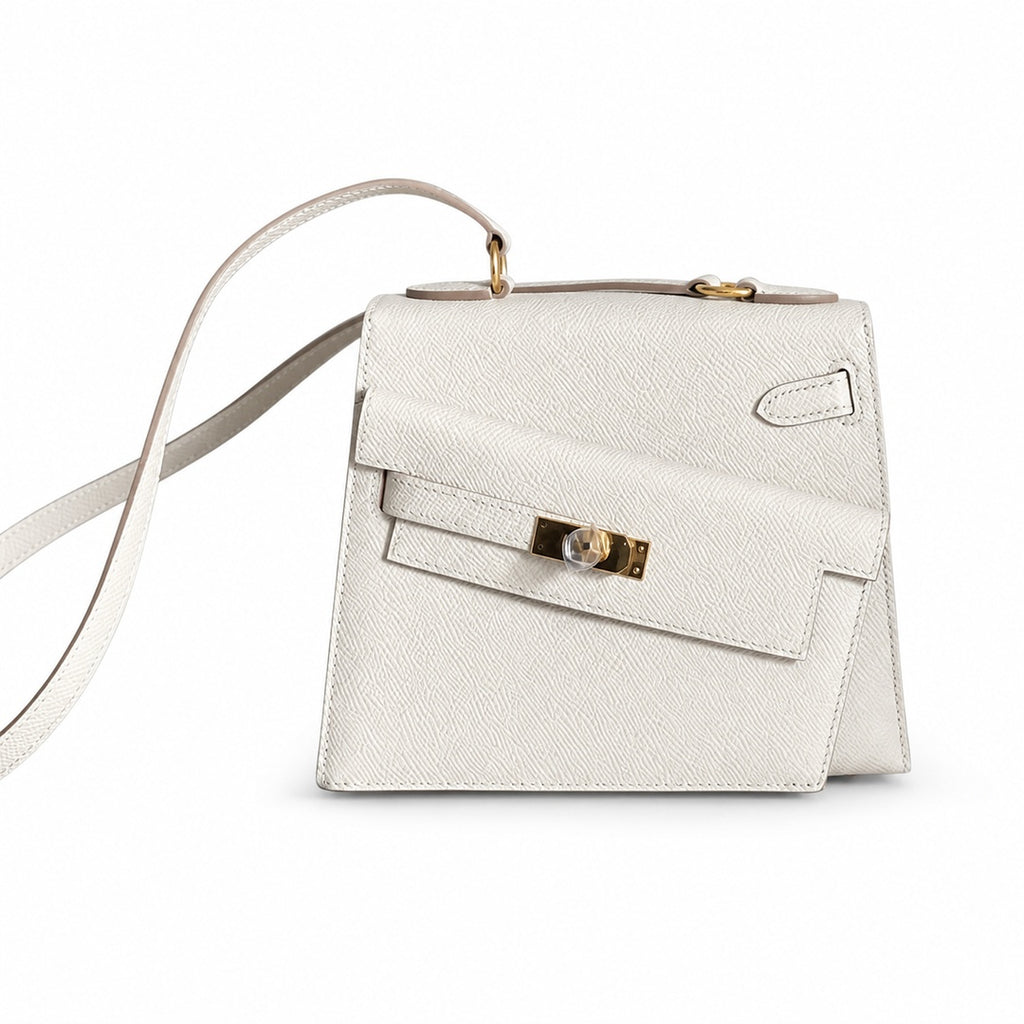 Latest new style 🆕 kelly latest style FW 2022 double-sided kelly epsom leather double-sided irregular design bold change new look more handsome and stylish 10 milkshake white gold buckle