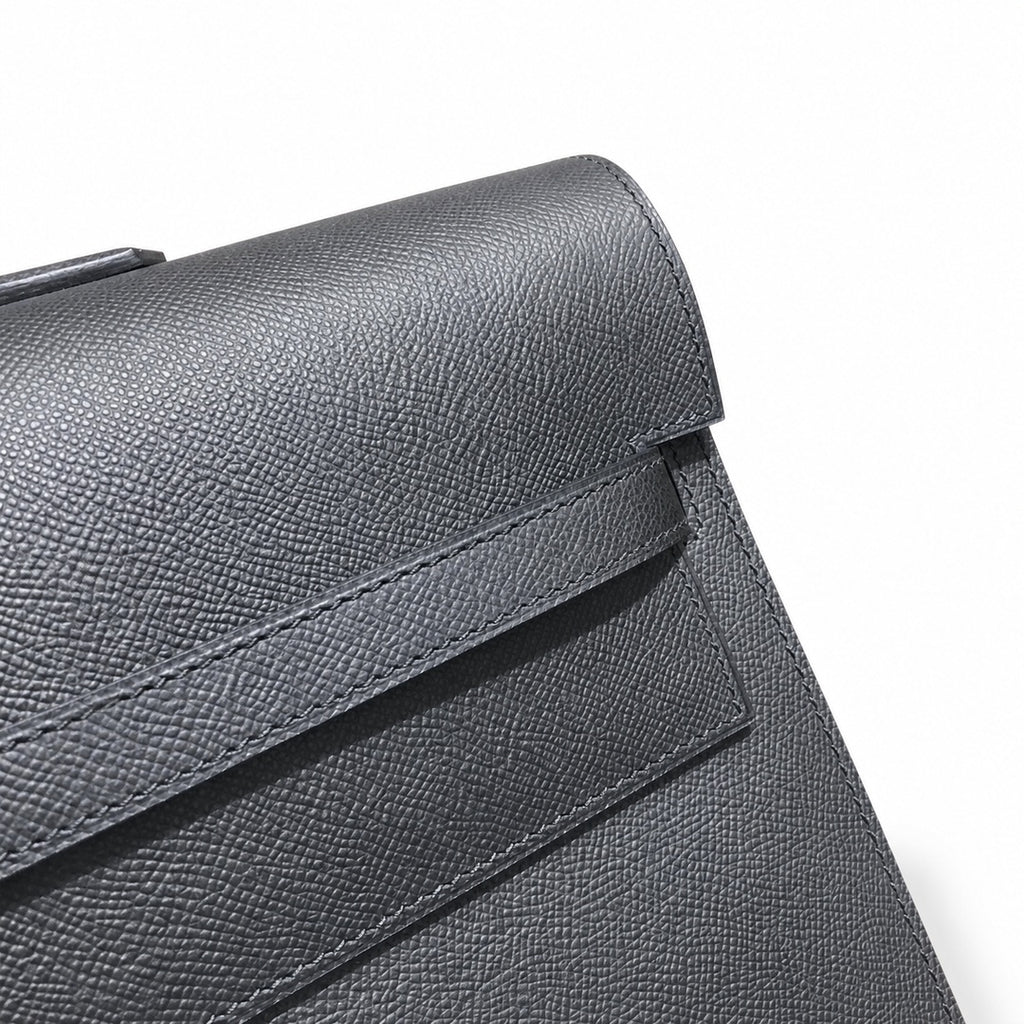 Kelly briefcase 38cm Epsom leather 89 Noir black top handcraft! Counter quality!