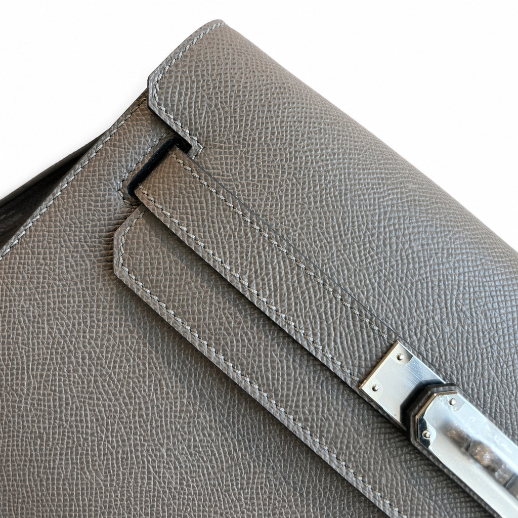 Kelly Depeches 25 clutch, Epsom leather (with additional shoulder strap), can be worn cross-body, can be carried by hand or on the wrist, daily needs, seamless switch between business/leisure - centra