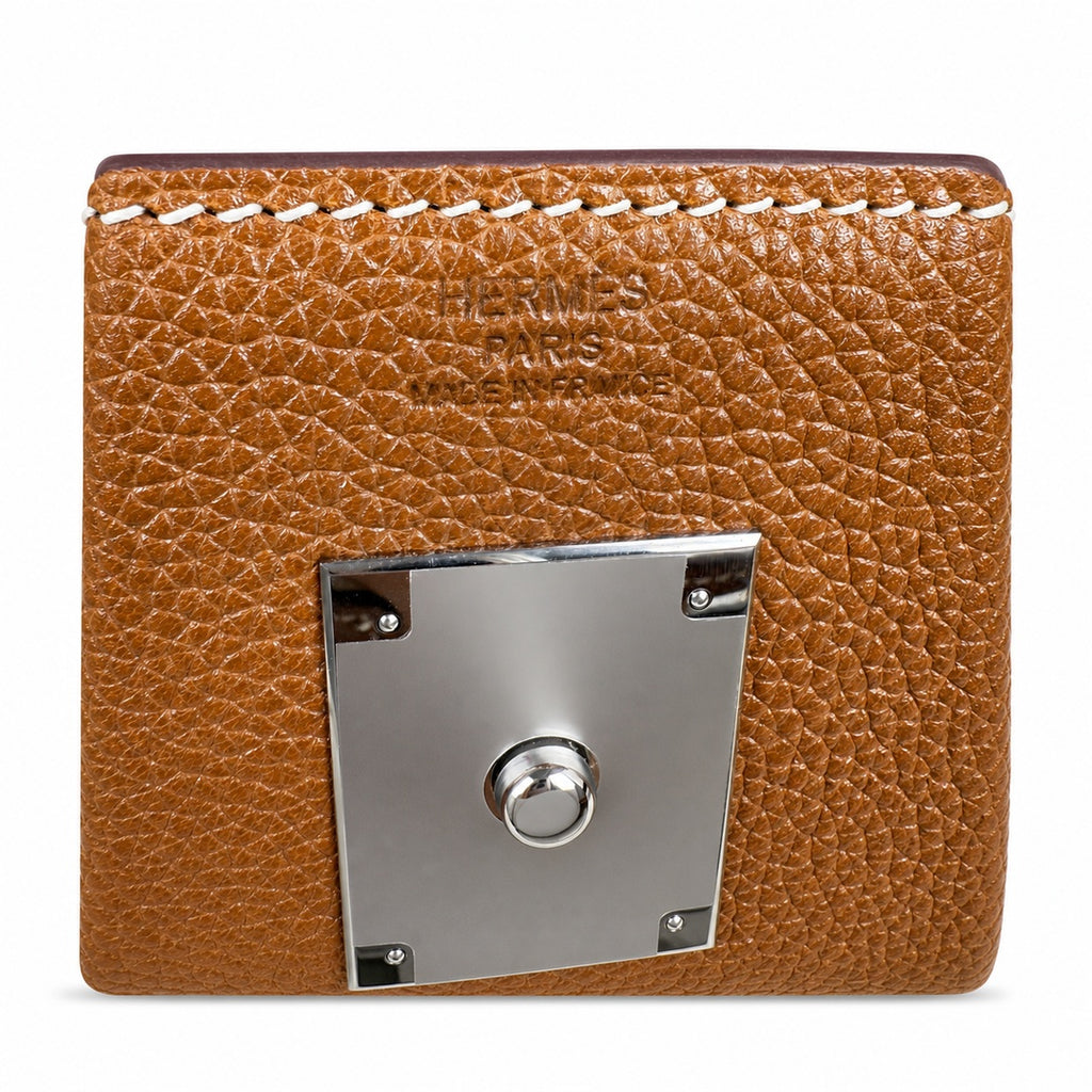 🆕 In stock Kelly Messenger messenger bag for men and women, Fubao leather gold brown silver buckle, imported leather, all-steel hand-waxed thread, the highest cost performance on the entire network. T