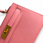 Fully hand-sewn👉Second generation Mini Kelly 19cm imported Epsom leather milkshake powder gold buckle