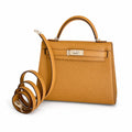 ❷Kelly mini 2nd generation collection🈴Picture 19cm Epsom palm print leather silver buckle series