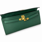 Kelly cut 31 clutch epsom malachite green gold buckle ready stock