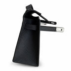 First generation handbag evening bag Kelly 22cm Epsom leather black silver buckle wax thread