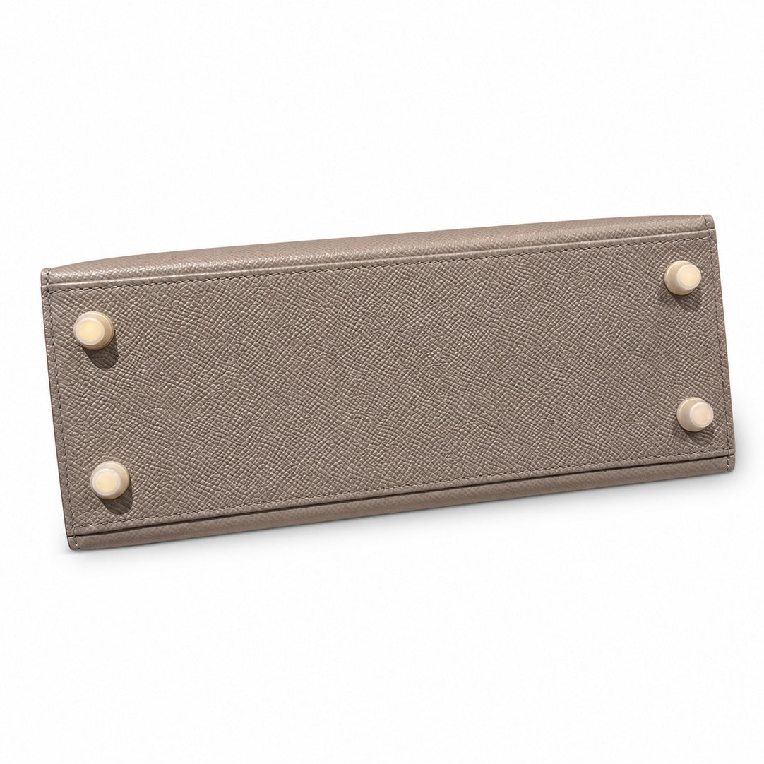 kelly25cm, M8/Gris Asphalte, Epsom, gold, all handmade‼ ️Kelly 25cm, asphalt gray, palm print, gold buckle, high-end handmade exclusive customization‼ ️Purely hand-made nails, hand-engraved hardware,