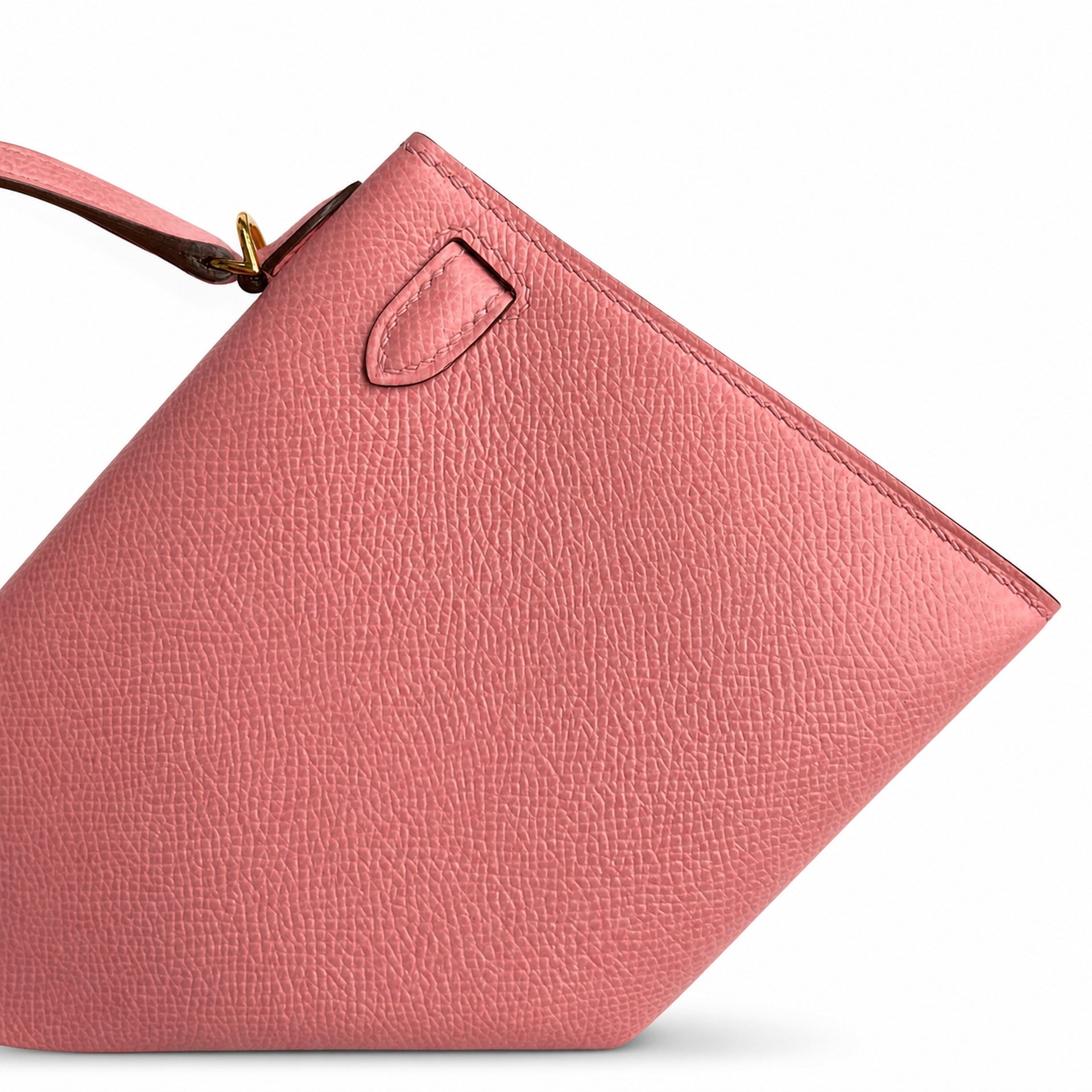 Fully hand-sewn👉Second generation Mini Kelly 19cm imported Epsom leather milkshake powder gold buckle