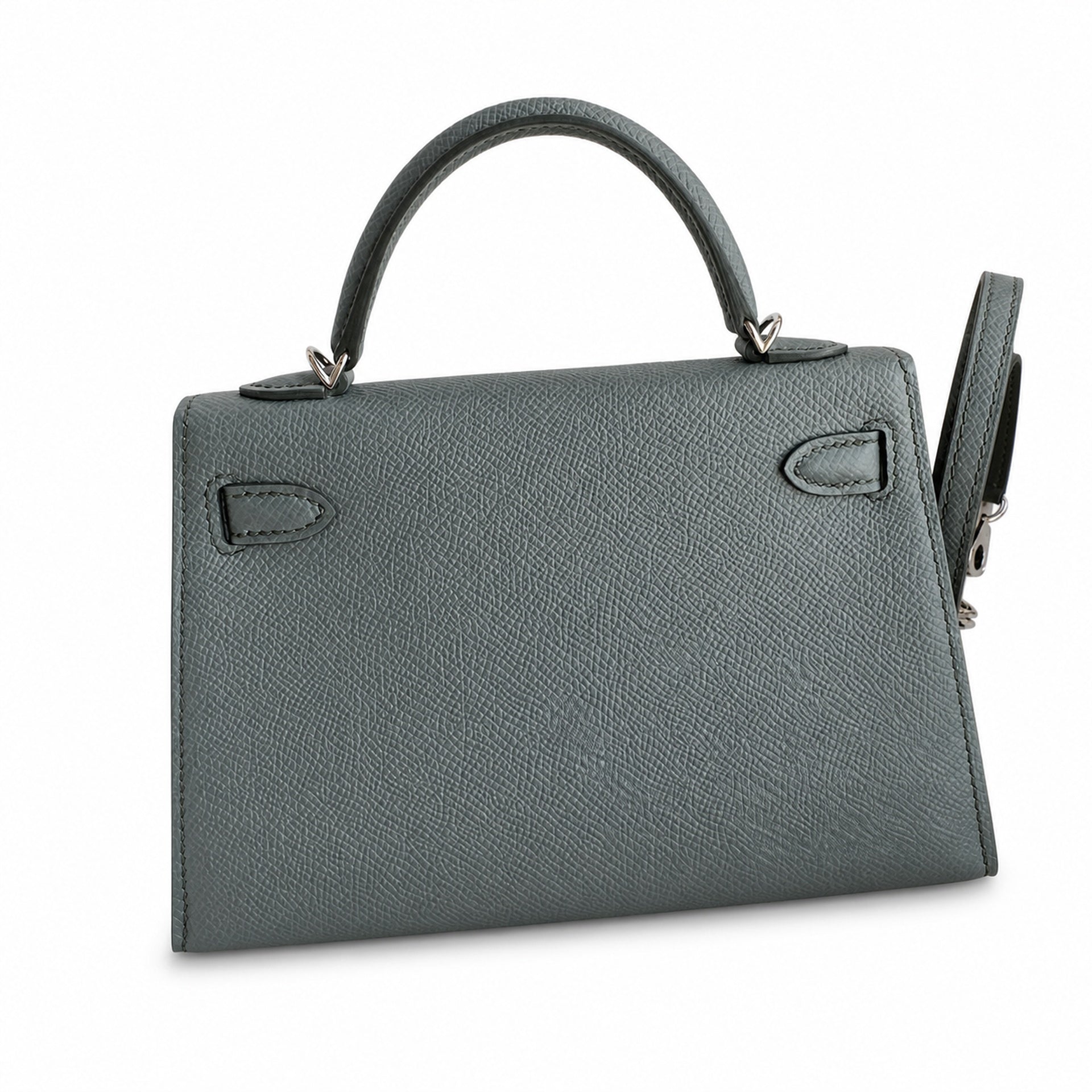 Fully hand-sewn👉Second generation Mini Kelly 19cm imported Epsom leather almond green silver buckle