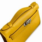 Kelly 1⃣️Kelly generation swift leather 9D amber yellow 22 cm fully handmade silver buckle electro-palladium