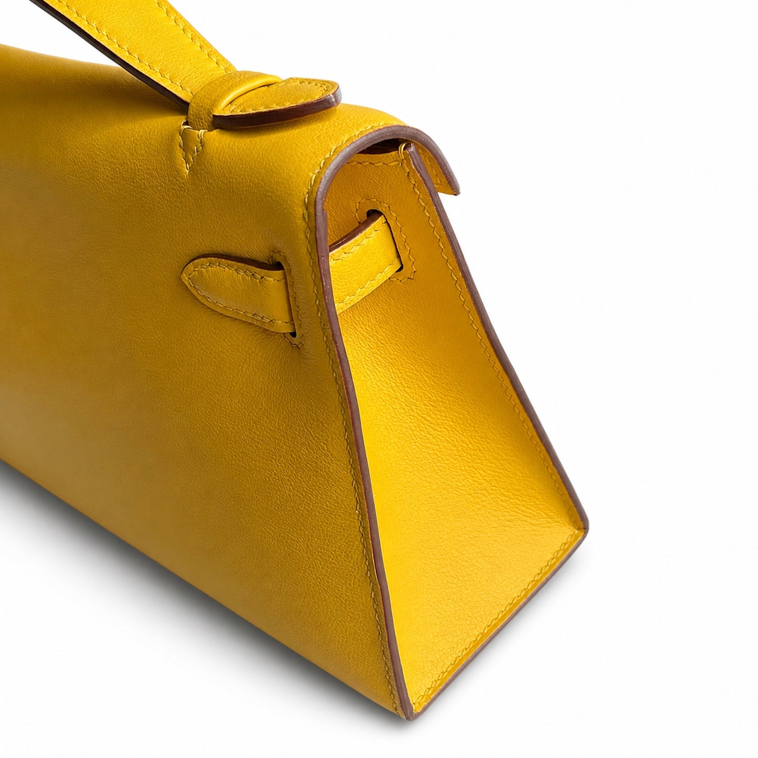 Kelly 1⃣️Kelly generation swift leather 9D amber yellow 22 cm fully handmade silver buckle electro-palladium