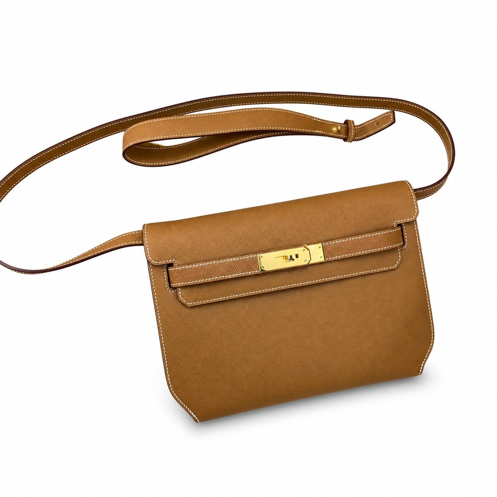 Kelly Depeches 25cm Epsom leather, 37 gold brown, gold buckle, the most in-class men's handbag Depeches25 This leather is really the best, with a shoulder strap, it instantly transforms into an armpit