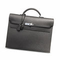 Kelly briefcase 38cm Epsom leather 89 Noir black top handcraft! Counter quality!
