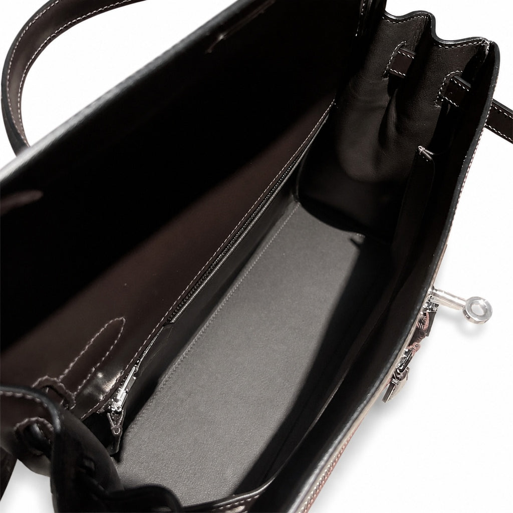 New limited edition 😍😍 32Kelly Lakis BOX patchwork, ebony color🪵 silver buckle. The old money style series is low-key and noble. It exudes an elegant and retro temperament from the inside out. It is n