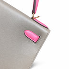 Kelly 28cm Epsom Leather 18 Etoupe Elephant Gray 8W Rose Azelee Lipstick Powder Top-notch Handmade! Counter quality!