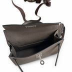Fully hand-sewn👉Second generation Mini Kelly 19cm imported Epsom leather pewter gray silver buckle