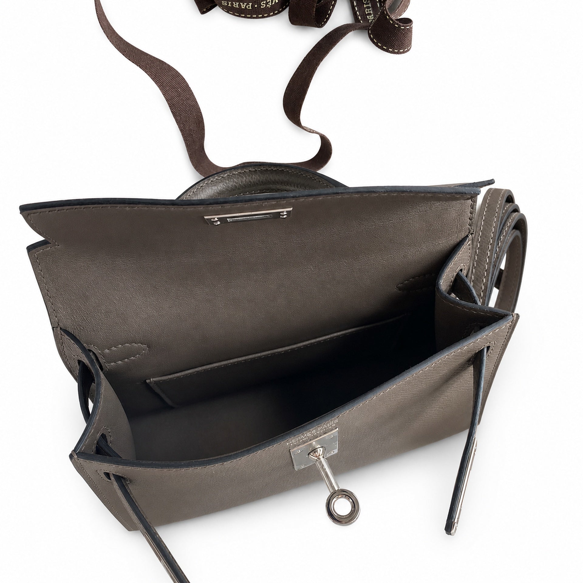 Fully hand-sewn👉Second generation Mini Kelly 19cm imported Epsom leather pewter gray silver buckle