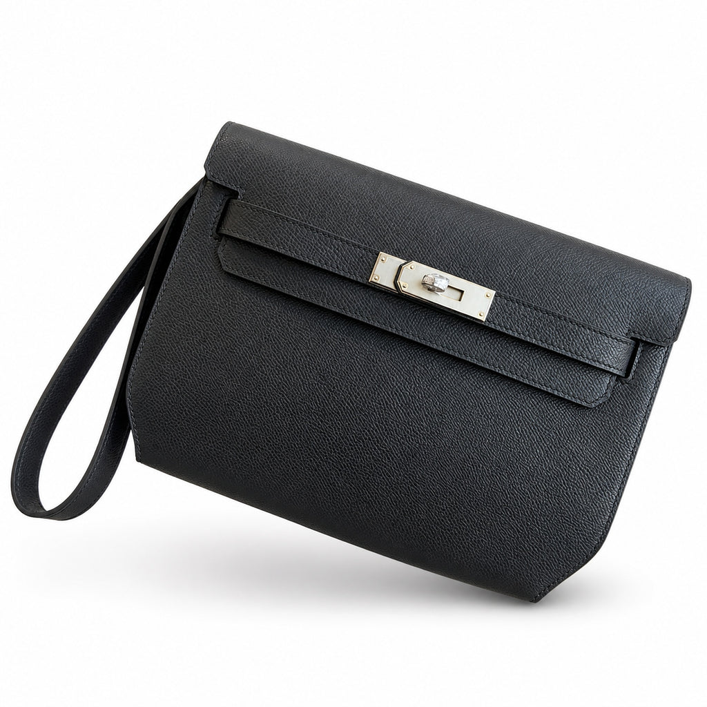 Kelly Depeches 25 clutch, Epsom leather (with additional shoulder strap), can be worn cross-body, can be carried by hand or on the wrist, daily needs, seamless switch between business/leisure - centra