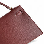 Fully hand-sewn👉Second generation Mini Kelly 19cm imported Epsom leather Hermès red gold buckle