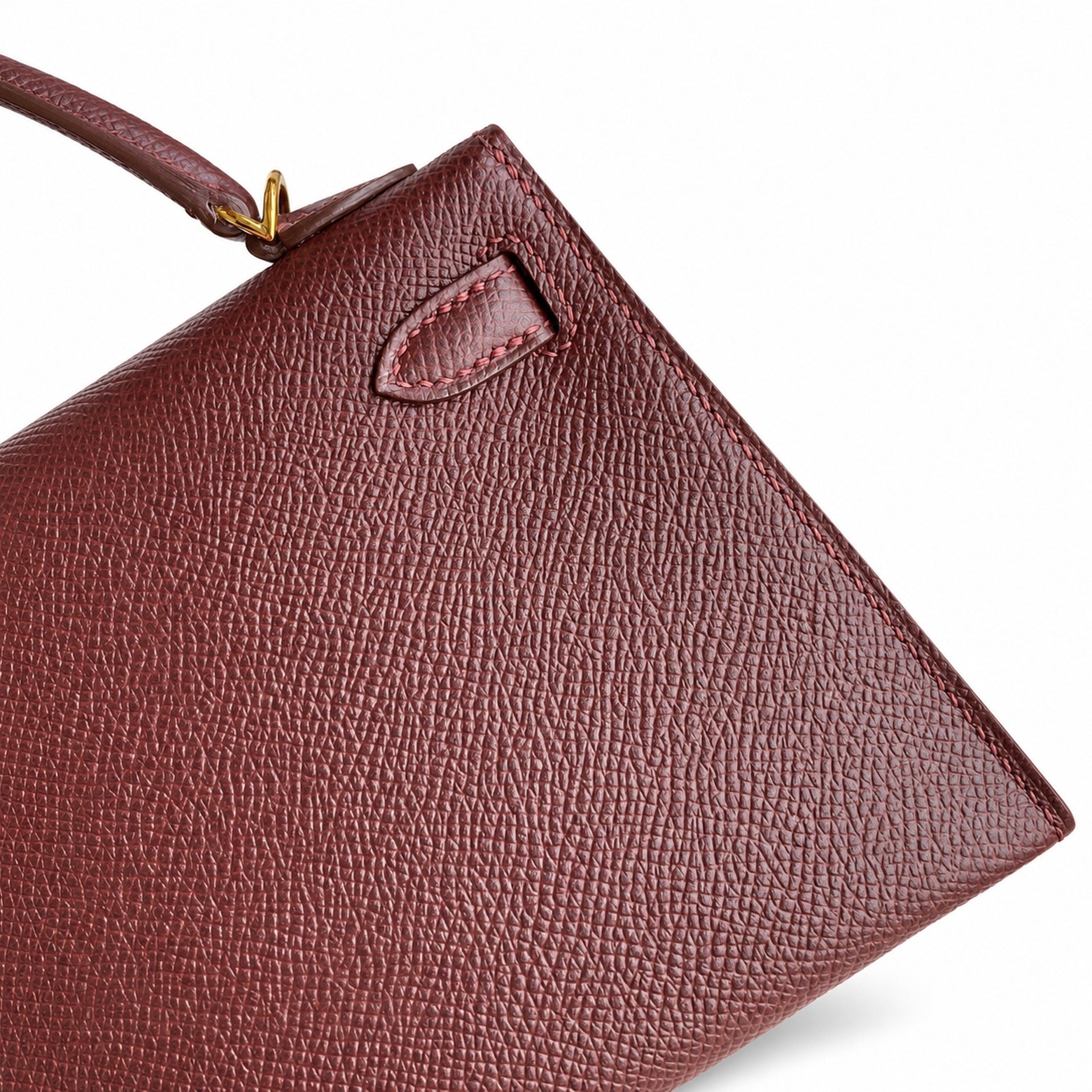 Fully hand-sewn👉Second generation Mini Kelly 19cm imported Epsom leather Hermès red gold buckle