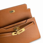 Customer order💕 kelly depeches25 golden brown epsom gold buckle hand-stitched men's handbag🎉