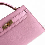 Fully hand-sewn👉Second generation Mini Kelly 19cm imported Epsom leather, malva purple, rose gold buckle