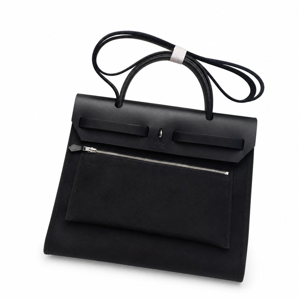 Herbag 31Cm pure black (universal version for both men and women, the most academic bag God's name: Her bag) real shot upgraded version detail picture It has one more back pocket than the original Kel