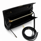 Style: Kelly to go Color: ck89/noir Size: 19*11.5*1.5cm Leather: epsom From France Hardware: gold shoulder crossbody bag, clutch bag, black, cowhide, gold buckle, high-end handmade exclusive customiza