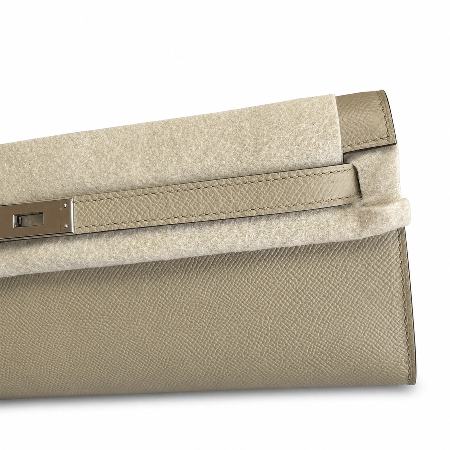 Kelly Cut 31 Clutch Epsom Leather Picture Windbreaker Gray