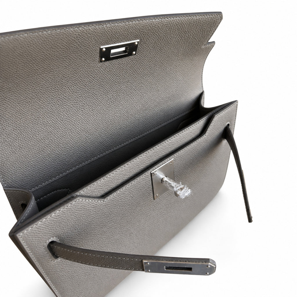 Kelly Depeches 25 clutch, Epsom leather (with additional shoulder strap), can be worn cross-body, can be carried by hand or on the wrist, daily needs, seamless switch between business/leisure - centra
