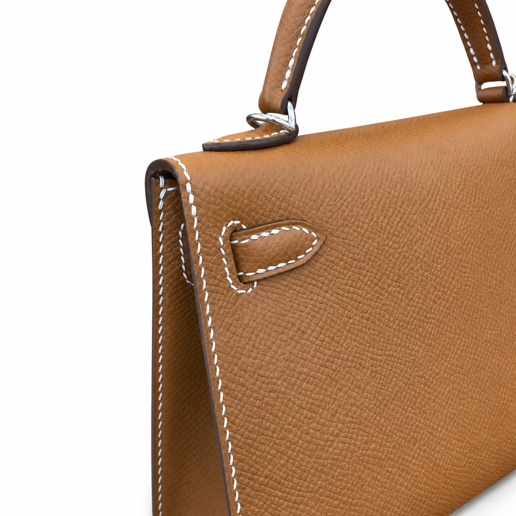 Fully hand-sewn👉Second generation Kelly 19cm imported Epsom leather earthy yellow gold and silver buckle