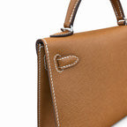 Fully hand-sewn👉Second generation Kelly 19cm imported Epsom leather earthy yellow gold and silver buckle