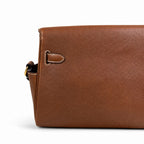 🆕 In stock Kelly Messenger messenger bag for men and women, Fubao leather gold brown gold buckle, imported leather, all-steel hand-waxed thread, the highest cost performance on the Internet. The class