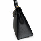 kelly25cm, ck89/Black, Epsom, gold, all handmade‼ ️Kelly 25cm, black, palm print, gold buckle, high-end handmade exclusive customization‼ ️Purely hand-made nails, hand-engraved hardware, fine steel Di
