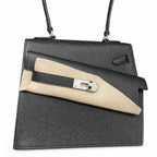 Kelly Desordre 20cm Sellier double-sided Epsom original palm print leather ck89 black Noir silver buckle PHw top hand sewing