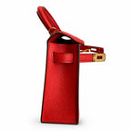 Fully hand-sewn👉Second generation Mini Kelly 19cm imported Epsom leather heart red gold buckle