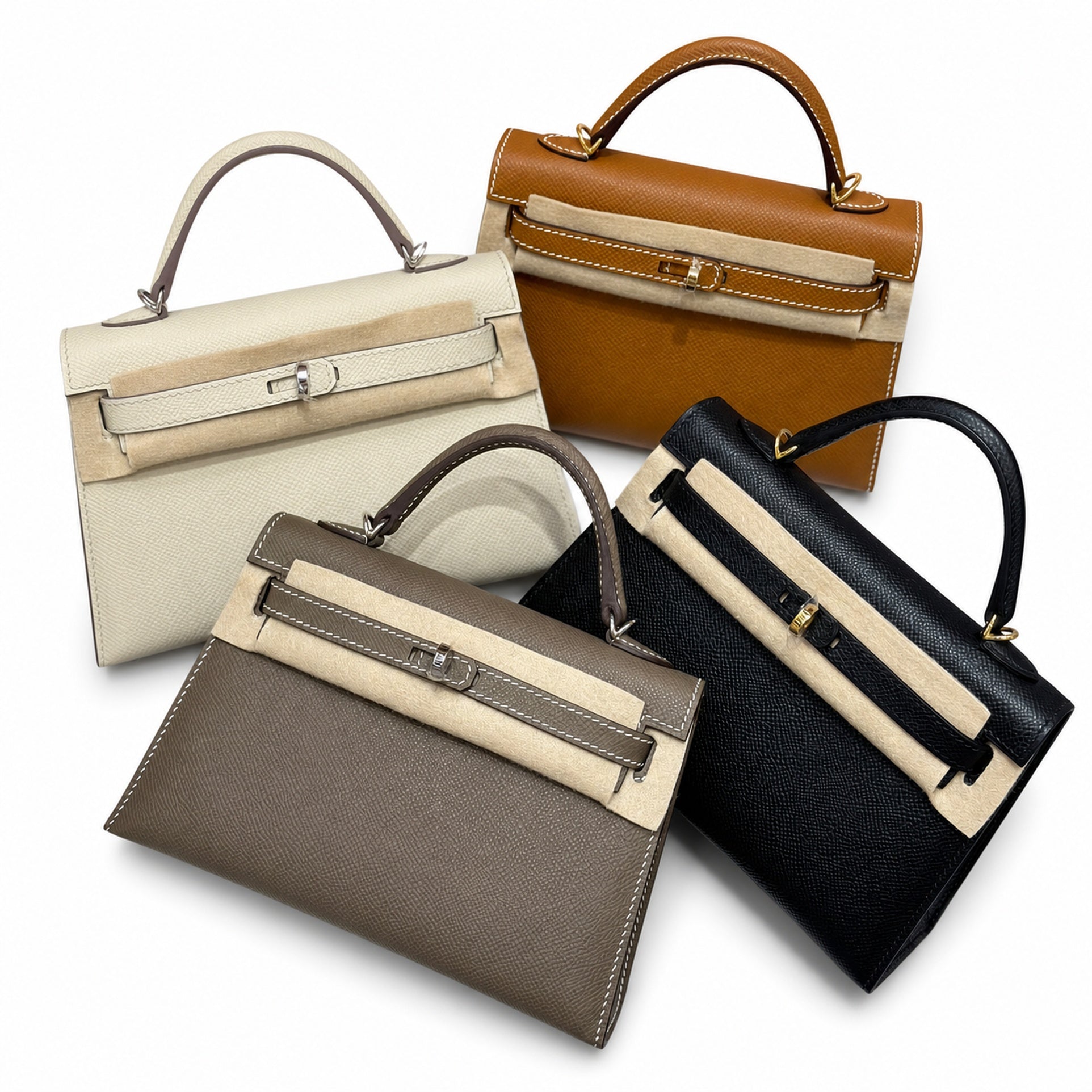 mini Kelly second generation, imported Epsom four diamond colors