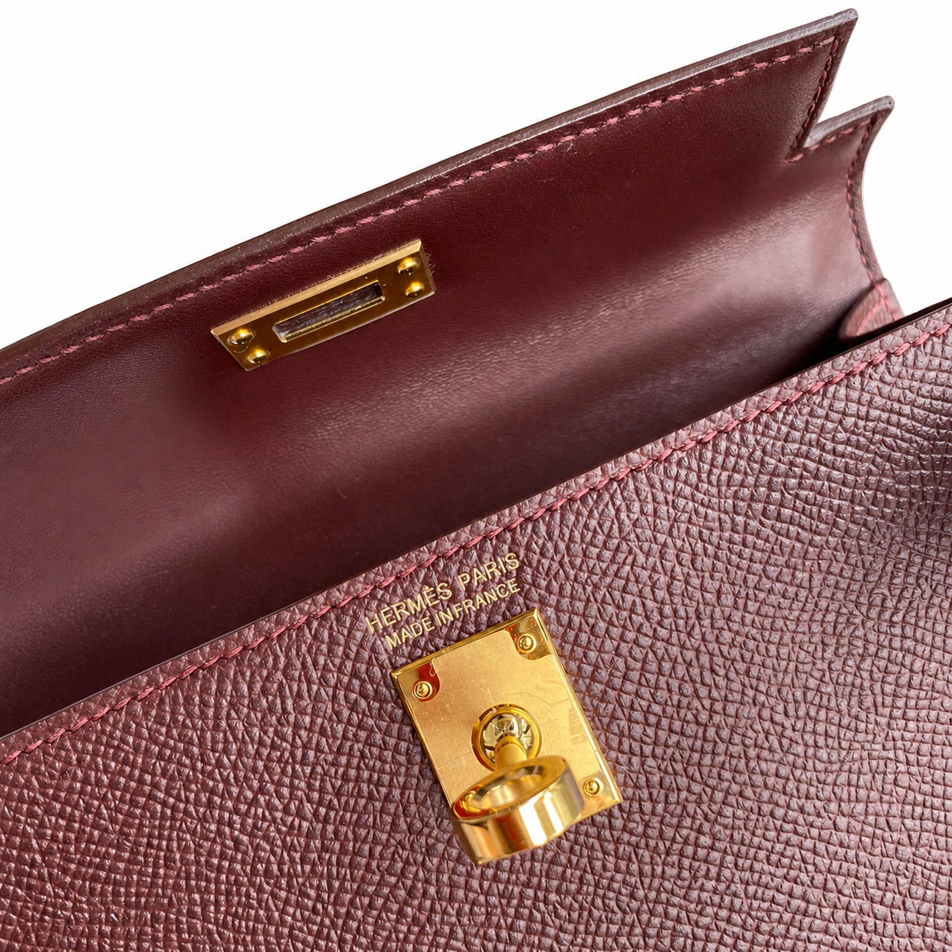 Fully hand-sewn👉Second generation Mini Kelly 19cm imported Epsom leather Hermès red gold buckle