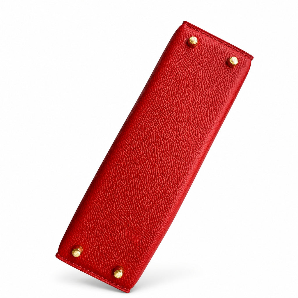 Fully hand-sewn👉Second generation Mini Kelly 19cm imported Epsom leather heart red gold buckle