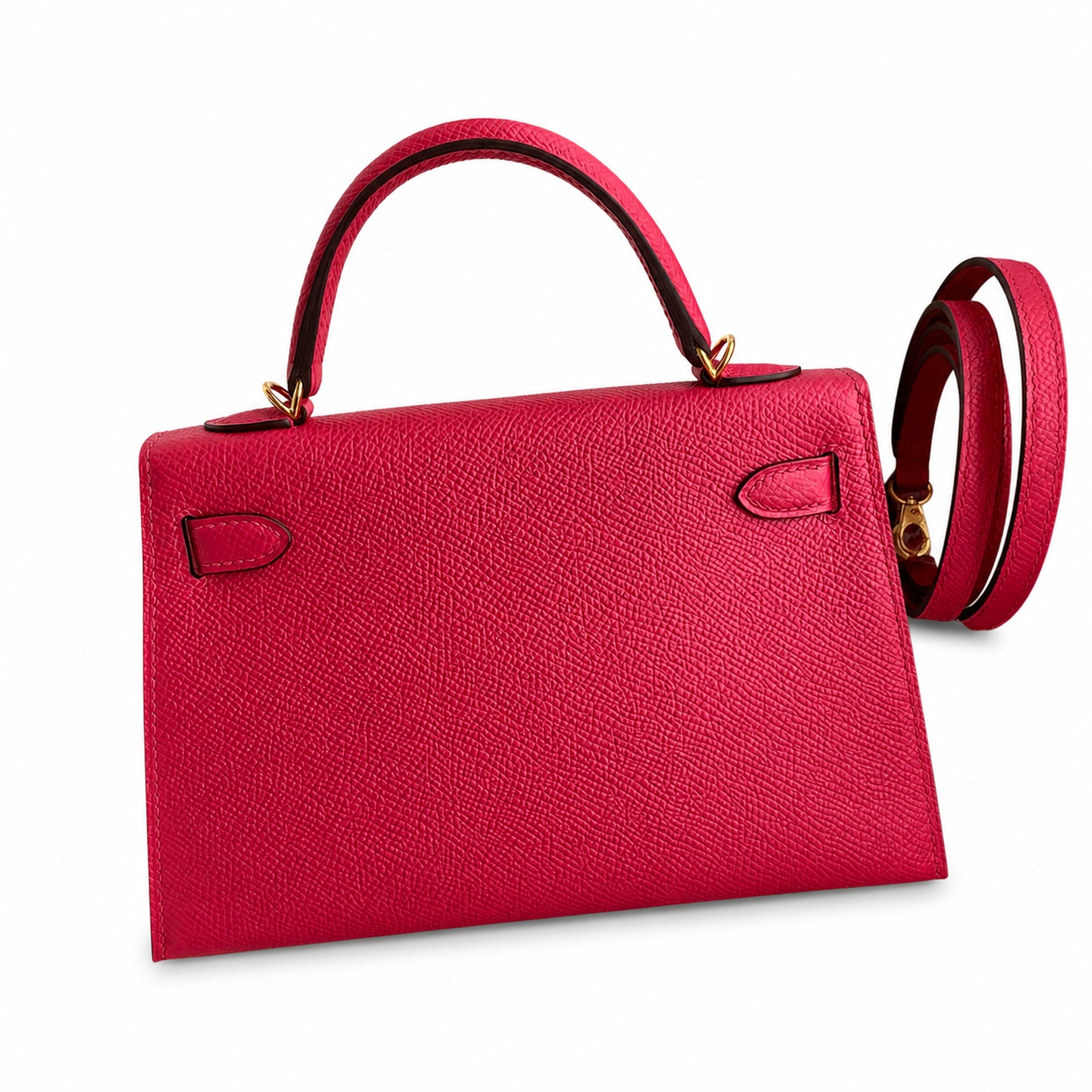 Fully hand-stitched 👉Second generation Mini Kelly 19cm imported Epsom leather ultimate pink gold buckle