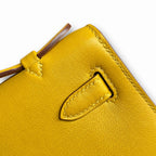Kelly 1⃣️Kelly generation swift leather 9D amber yellow 22 cm fully handmade silver buckle electro-palladium