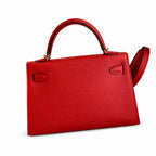 Fully hand-sewn👉Second generation Mini Kelly 19cm imported Epsom leather heart red gold buckle
