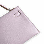 Ready stock: Fully hand-stitched 👉Second generation Mini Kelly 19cm imported Epsom leather dreamy pink and purple silver buckle