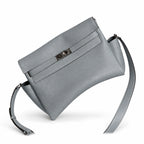 Kelly Messenger messenger bag large size, linen blue Togo leather, 🉑Pre-order Togo calfskin messenger bag. - Flap with swivel hardware - Large internal zip pocket - Internal front pocket - 2 external