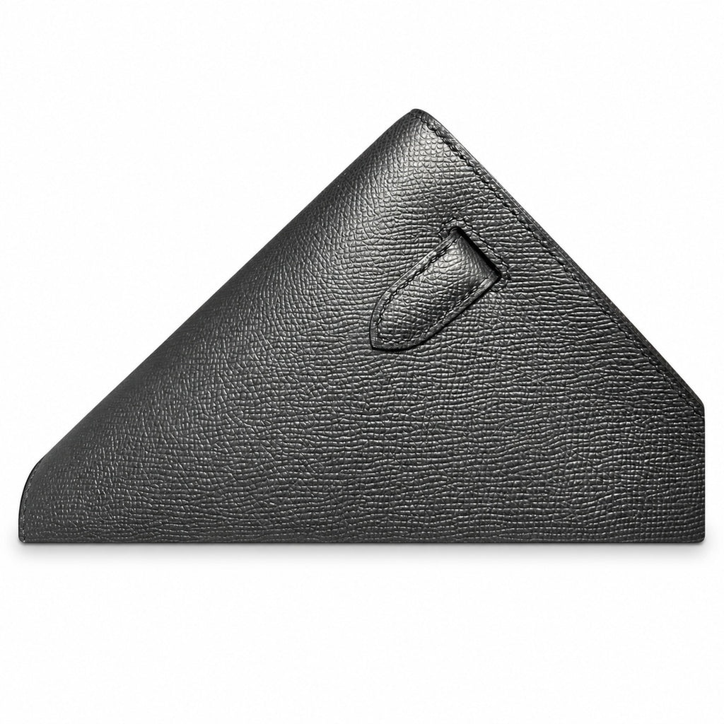 kelly Depeches clutch, Epsom leather 89 Noir black, top-notch craftsmanship! Counter quality!