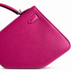 Fully hand-sewn👉Second generation Mini Kelly 19cm imported Epsom leather rose purple silver buckle