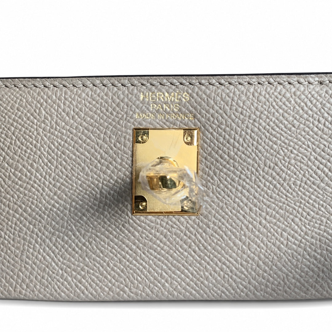 Customer order💕kelly25 M8 asphalt gray gold buckle epsom pure handmade wax thread