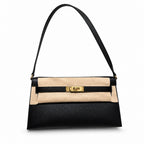 kelly elan、ck89/Black、Epson、gold、all handmade‼ ️H armpit bag, black, palm print, gold buckle, top hand-stitched wax thread production, pure handmade private high-end‼ ️‼ ️Purely hand-made nails, hand-
