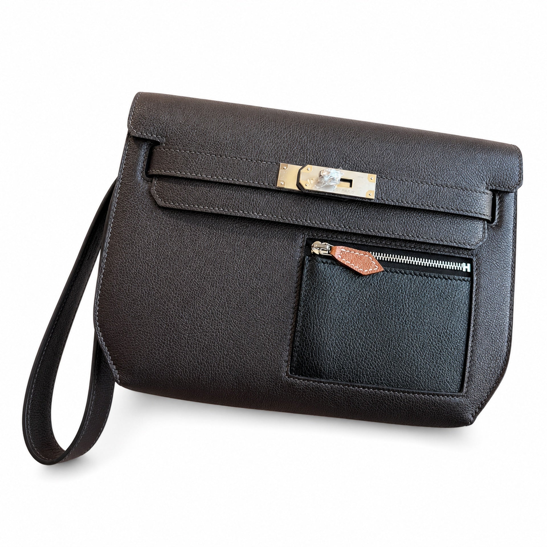 Kelly Depeches 25 clutch, Evercolor leather (with additional shoulder strap), can be worn cross-body, can be carried by hand or on the wrist, daily needs, seamless switch between business/leisure - ce