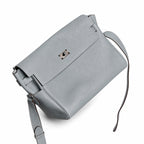 Kelly Messenger messenger bag large size, linen blue Togo leather, 🉑Pre-order Togo calfskin messenger bag. - Flap with swivel hardware - Large internal zip pocket - Internal front pocket - 2 external