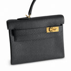 Kelly40cm togo original royal calfskin ck89 black top craftsmanship wax thread full stitching gold buckle